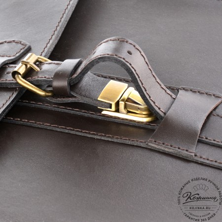 Мужской кожаный портфель "Премьер" (тёмно-коричневый)